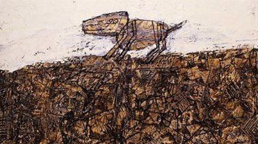 dubuffet landscape with a dog 1955