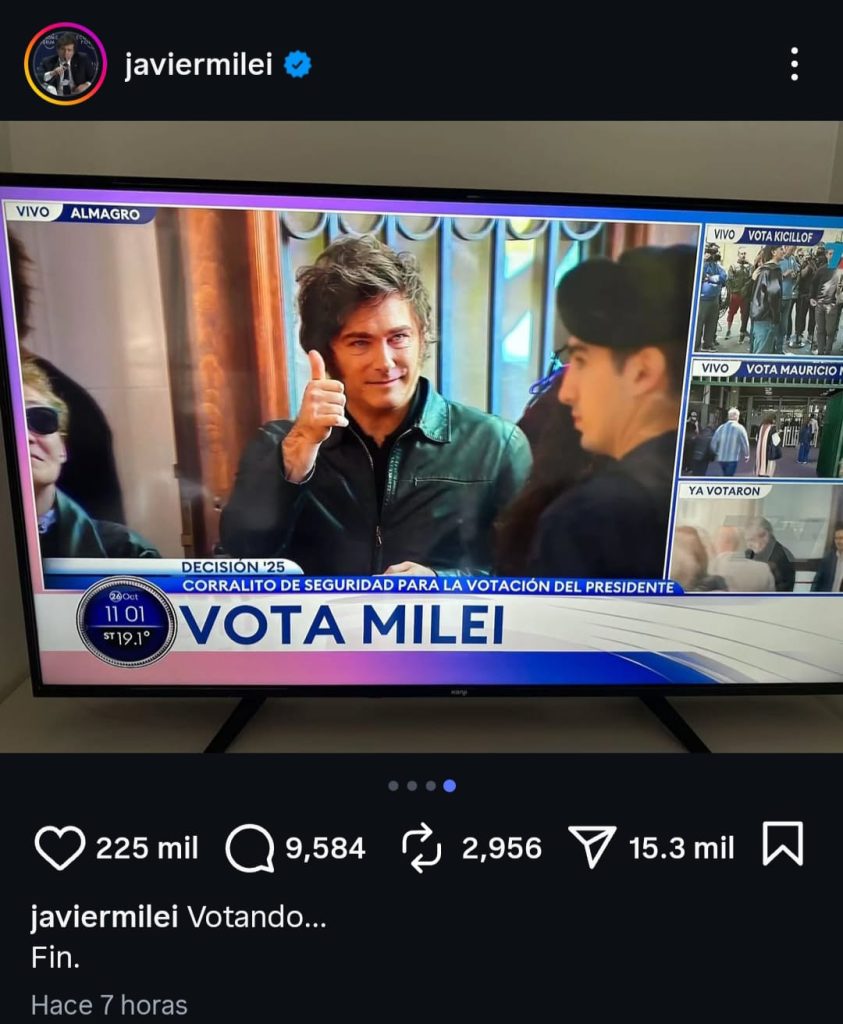 Disociado: las fotos intervenidas que compartió Javier Milei en medio de las elecciones legislativas 4 c755fa08 b8e5 4f1a 9160 60f08a3f9006 2