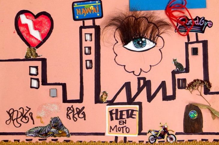 Fernanda Laguna Flete en moto 2000 collage sobre papel 25 x 30 cm web es 1