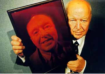 Yuri Denisyuk with hologram