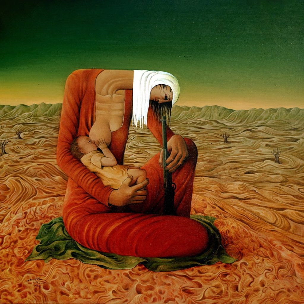 Palestina en los pinceles de tres artistas 2 18x18 in 0003 1976 motherhood oil 80x75 1